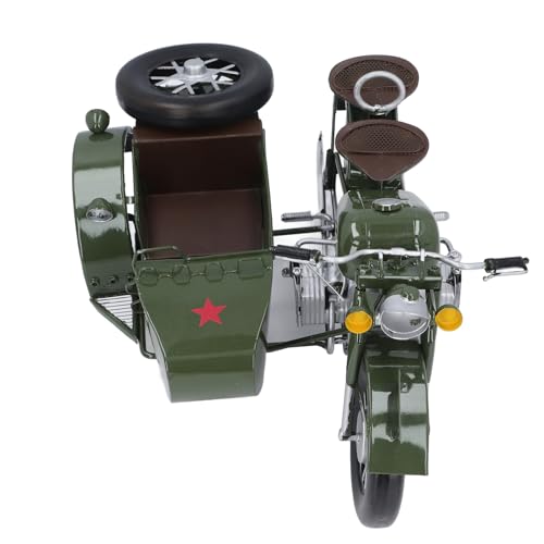 Fdit Vintage-Dreiradmodell, Handgefertigtes Retro-Beiwagen-Motorrad aus Eisen, Simulations-Desktop-Wohnkultur, Büro-Wohnzimmer-Studie (Green) von Fdit