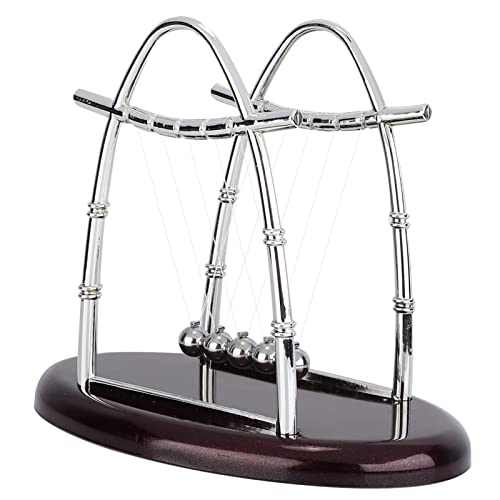 Newtons Cradle Balance Balls, Pädagogische Wissenschaft Balance Balls Stressabbau Spielzeug Schwingende Kinetische Bälle für Home Office Schreibtisch Dekoration (M) von Fdit