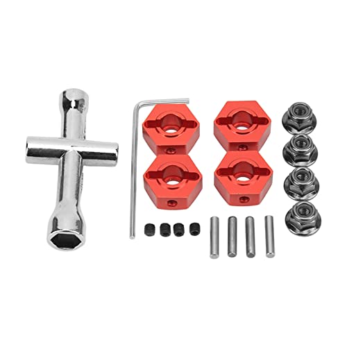 Radnaben-Set aus Aluminiumlegierung, 14 mm, für Senton 1/10 RC Auto, langlebig und für verbesserte Leistung (rot) von Fdit