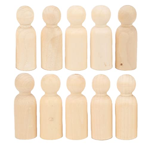 Fdit Unfertiges Puppen-Set aus Holzklammern: Packung mit 10 Glatten und Gratfreien Puppenfiguren für DIY-Bastelprojekte (75MM Junge) von Fdit