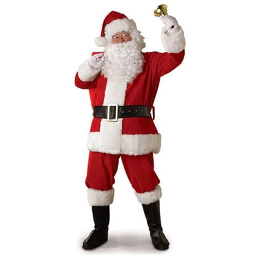 Weihnachtsmann-Kostüm für Herren, Weihnachtsmann-Anzug, Erwachsene, Herren, professionelles Weihnachtsmann-Kostüm, Erwachsene, Herren, Weihnachtsmann-Outfit, Herren, Weihnachtsmann-Anzüge (Weiß, Nr. von FeMereina