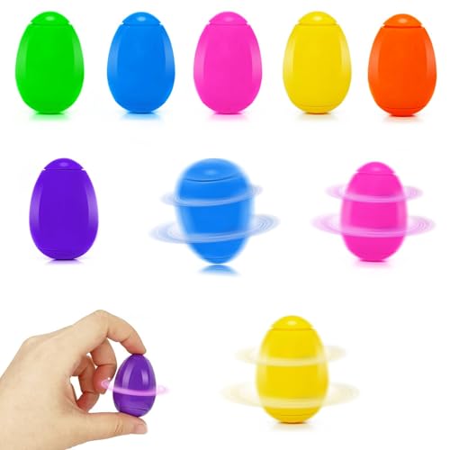 24 Stück Plastik Eier Ostern Spinner Fingerspitzen Spielzeug, Mini Eier Bälle Fidget Drehbare Stressbälle Spiel, Eier Ostern Deko, Ostereier Kunststoff, Ostereierdekoration von FePen