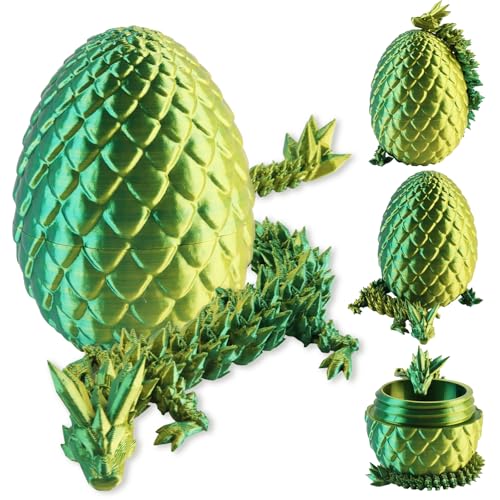 FePen 3D Gedrucktes Drachenei Geheimnisvolle Drachen Spielzeug Realistische Realistische Beweglicher Drachen Figuren Überraschung Easter (Yellow Green) von FePen