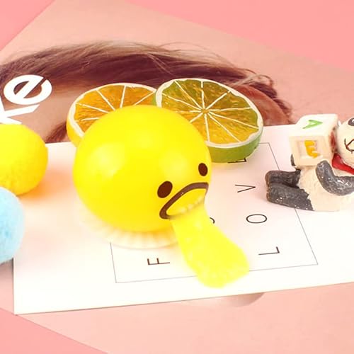 Feaolala Erbrechendes Ei Squeeze Toys 4 STK The Puking Ball, Eigelb Druck Ball Kotzen Eigelb-Stressball Erbrechen & Saugen Entlasten Sie Stress Spucken Eigelb (Gelb) von Feaolala