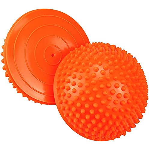 Feaolala Therapie Balance Igel Balance-Igel Set, Fitness Halbkugel Stabilitätsübung für Kinder und Erwachsene Pro Balance Förderung der Koordination und Balance (2 Orange) von Feaolala