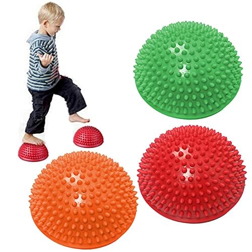 Feaolala Therapie Balance Igel Balance-Igel Set, Fitness Halbkugel Stabilitätsübung für Kinder und Erwachsene Pro Balance Förderung der Koordination und Balance (3 Farben) von Feaolala