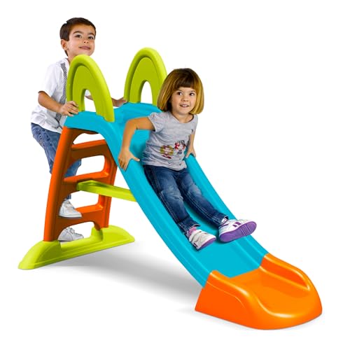 FEBER - Slide Plus Wasserrutsche, mit Schlauchloch, rutschfeste Treppe, Mehrfarbig, strapazierfähig und leicht zu montieren, für Kinder von 2 bis 7 Jahren, FAMOSA (FEL08000) von Feber