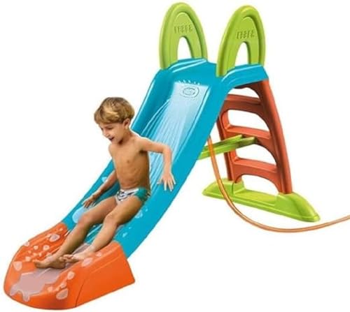 FEBER - Slide Plus Wasserrutsche, mit Schlauchloch, rutschfeste Treppe, Mehrfarbig, strapazierfähig und leicht zu montieren, für Kinder von 2 bis 7 Jahren, FAMOSA (FEL08000) von Feber