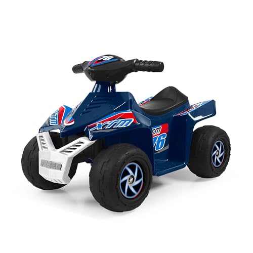 FEBER - Quad CE-Dark Blue 6V, Elektroauto für Jungen und Mädchen von 18 Monaten bis 3 Jahren, mit Gaspedal, große Räder für Stabilität, 40 min Batterielebensdauer, inkl. Ladegerät, Famosa (FEN52000) von Feber