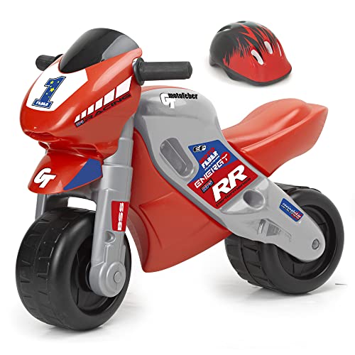 Feber - Motofeber 2 Racing Rider, Laufräder mit Helm, für Kinder von 18 Monaten bis 3 Jahren, rot, Famosa (800008171) von Feber