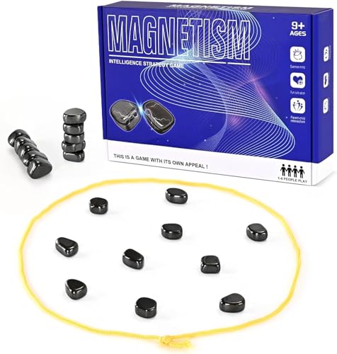 Magnetisches Schachspiel mit 24 Steinen, Schachbrettspiel mit Magnetischen Steinen, Tragbares Magnetspiel mit Seil, Geschenke Strategiespiel Tragbare Magnetsteine für Familie, Kinder Erwachsene Partys von Febotak