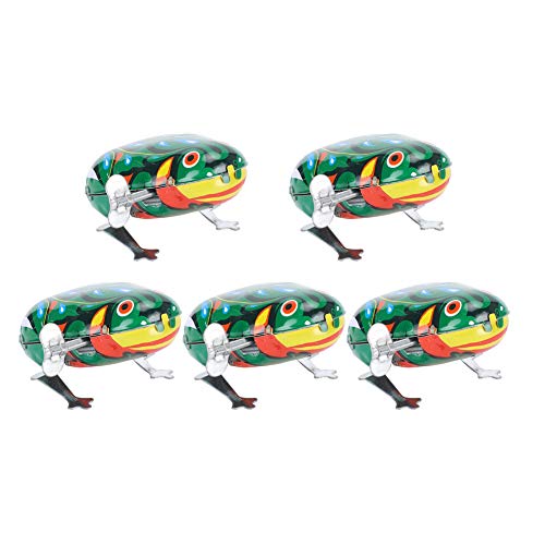 Febuliy Clockwork Frogs Haustier Spielzeug Eisenblatt 5 PCs Sprung Spaß niedliche Katzenhunde Spielen Accessoires von Febuliy