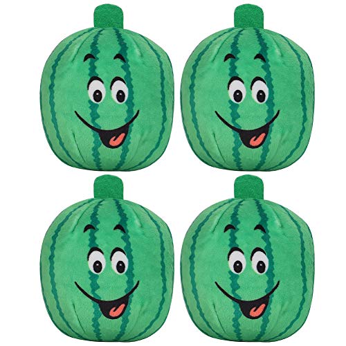 Febuliy Haustier weiche Plüsch Wassermelon Spielzeughunde Katzen Squeak Kauen Spielzeug Interaktive Leichte Langeweile für Haustiere Plüsch zeigten 4PCs von Febuliy