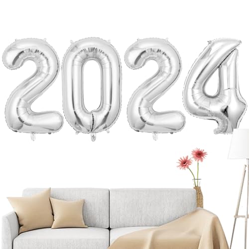 2024 Luftballons Gold, 40 Zoll Zahlenballons, Glänzende ästhetische Riesen-Universal-2024-Luftballons in Gold für Abschlussdekorationen Fecfucy von Fecfucy