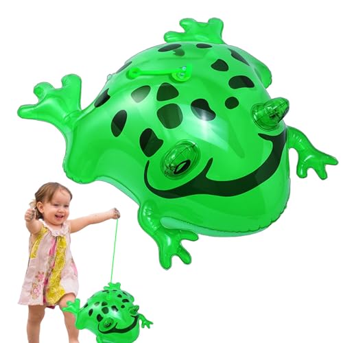 Fecfucy Aufblasbare Schildkröte, großer hüpfender leuchtender Frosch, Schildkröte, Krötenballon – Cartoon-Dschungel-Tierspielzeug, lustige Kinder-Partygeschenke, Frosch-Party-Dekorationen von Fecfucy
