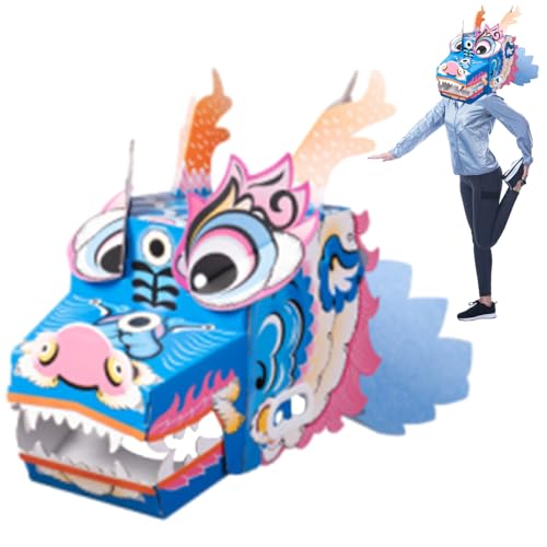 Fecfucy Drachenbox-Kostüm für Erwachsene | 3D-DIY-Spielzeug aus Pappe, Drachenspielzeug,Traditionelles Kinderspielset, Spielzeug, tragbare Kinderkleidung, Cartoon, kreativ für Jungen, Mädchen, Kinder von Fecfucy