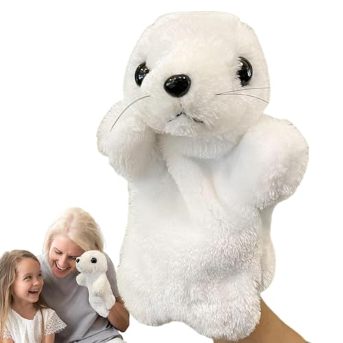 Fecfucy Handpuppen für Kinder,Tierhandpuppen, Süße Seelöwe Handpuppe Seelöwe Plüsch, Multifunktionale Handpuppen für die frühe Bildung von Kindern, die Fantasie und Kreativität fördern von Fecfucy