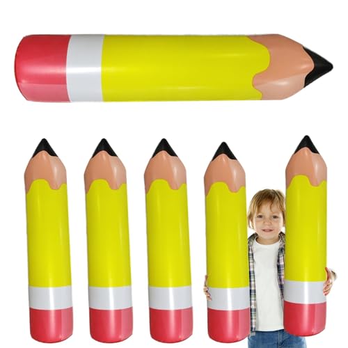 Fecfucy Riesige Bleistift-Requisite – große aufblasbare Bleistifte, aufblasbar, für Schulanfang, Dekoration – riesiger großer aufblasbarer Bleistift für Klassenzimmer, Garten, Zimmer, von Fecfucy