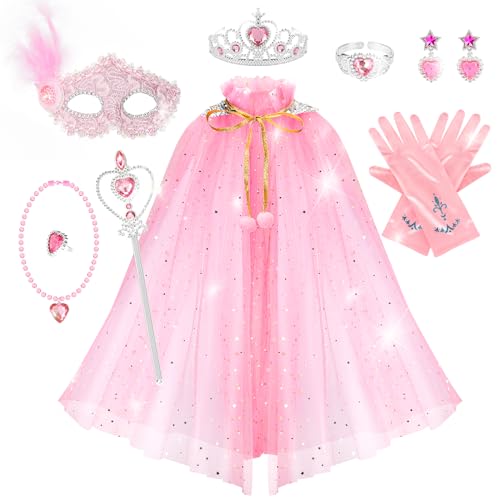 Fedio Princess 11-teiliges Prinzessinnen-Kostüm-Set, Kleidung für Mädchen und Mädchen, Geschenk zum 3. bis 8. Geburtstag von Fedio