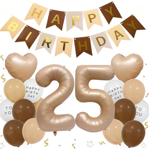Feelairy Geburtstagsdeko 25 Jahre Frauen, 25 Geburtstag Deko Ballons Beige Creme Folienballon 25 Braun, Luftballon Beige Aprikose Happy Birthday Girlande, Ballon 25 Deko zum Geburtstag Männer Frauen Feelairy Geburtstagsdeko 25 Jahre Frauen, 25 Geburtstag Deko Ballons Beige Creme Folienballon 25 Braun, Luftballon Beige Aprikose Happy Birthday Girlande, Ballon 25 Deko zum Geburtstag Männer Frauen von Feelairy
