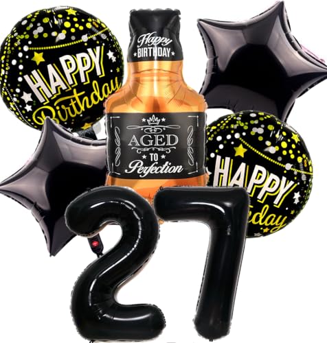 Feelairy Luftballon 27. Geburtstag Mann, 27 Geburtstag Deko Schwarz Ballons Whiskey Deko 27. Geburtstag Frauen, Geburtstagsdeko 27 Jahre Männer, Ballon Weinflasche Deko zum Geburtstag Frau 27 Feelairy Luftballon 27. Geburtstag Mann, 27 Geburtstag Deko Schwarz Ballons Whiskey Deko 27. Geburtstag Frauen, Geburtstagsdeko 27 Jahre Männer, Ballon Weinflasche Deko zum Geburtstag Frau 27 von Feelairy