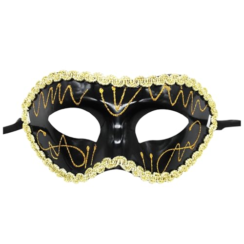 Feelcrag Elegante Venezianische Maske Schwarz,Karneval Deko Fenster Augenmaske Maskerade Hochzeitsball Maske Burlesque Ball Party Für Halloween Karneval Party Kostüm Fasching Dekoration von Feelcrag