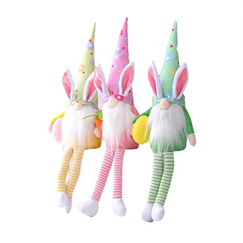 Feelcrag Ostern Wichtel Puppen,Ostern Hase Festliche Geschenk Puppen Für Urlaub Dekoration Frühling Gesichtslose Puppe Zwerg Osterhase Plüsch Gesichtslose Puppe von Feelcrag