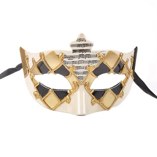 Feelcrag Venezianische Maske Herren,Halloween/Party/Ball Prom/Karneval/Hochzeit/Wanddekoration Augenmaske Maskerade Maskerade Maske Schwarze Maske Kostüm Fasching Dekoration von Feelcrag