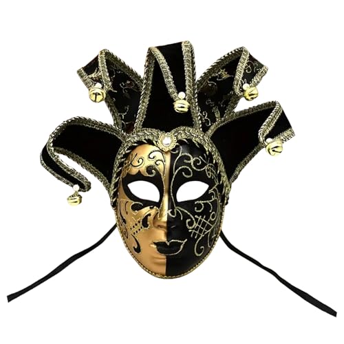 Feelcrag Venezianische Maske Herren,Halloween/Party/Ball Prom/Karneval/Hochzeit/Wanddekoration Maskerade-Maske Für Frauen Faschingsmaske Schwarze Maske Kostüm Fasching Dekoration von Feelcrag