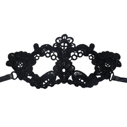 Feelcrag Venezianische Maske Spitze Kostüm,Karneval Deko Fenster Kreatives Design, Tanzparty, Maskerade, Cosplay-Party Männer Und Damen Spitze Maske Black Swan Kostüm Damen Black Mask von Feelcrag