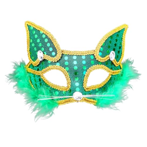 Feelcrag Venezianische Maskerade Maske,Maske Für Damen Herren Halloween Karneval Party Kostüm Fun Vintage Maskerade Maske Maske Schwarz Black Swan Kostüm Damen Cat Mask von Feelcrag