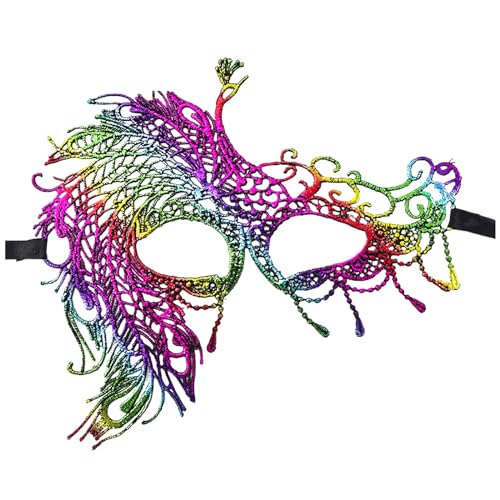 Feelcrag Venezianischen Maske Kostüm,Karneval Dekorationen Maskerade Spitzenmasken Für Damen Catwoman Maske Damen Für Halloween Karneval Party Kostüm Fasching Dekoration von Feelcrag