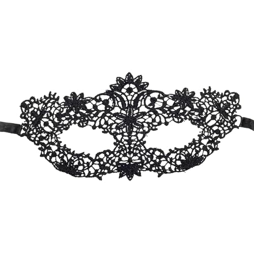 Feelcrag Venezianischen Masquerade Maske,Schwarz Spitze Maske Für Karneval Schwarz Augenmaske Maskerade Maske Gesicht Verkleidung Maske Schwarz Kostüm Cat Mask von Feelcrag