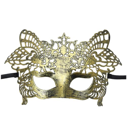 Feelcrag Venezianisches Kleid,Maske Für Damen Herren Halloween Karneval Party Kostüm Paar Maskerade Mask Fasching Verkleidung Maskenball Schwarze Maske Kostüm Fasching Dekoration von Feelcrag