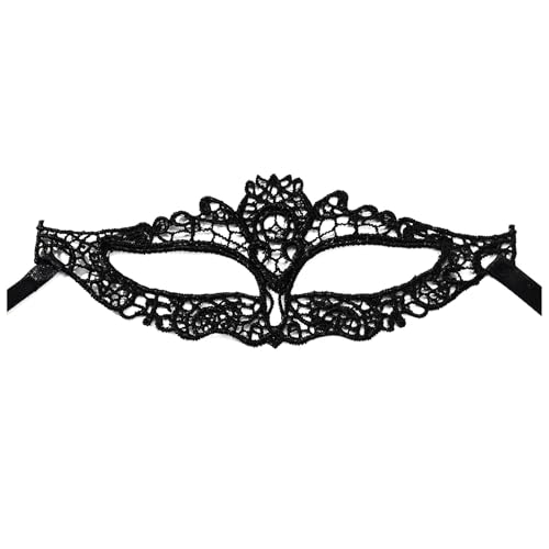 Feelcrag Venezianisches Kleid,Venedig Karneval Kostüm Schwarz Augenmaske Maskerade Damen Und Herren Vintage Antike Masken Augenmaske Black Swan Kostüm Masquerade Mask von Feelcrag