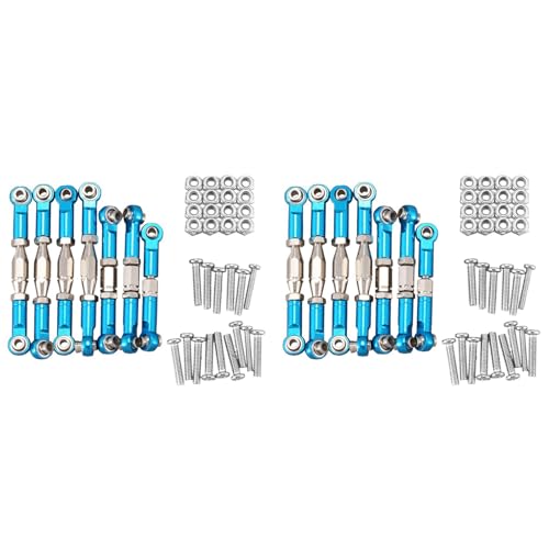 Feeuid 14x für 144001 1/14 RC Autoteile Metallanschluss Servo Spurstange Lenkstangen-Set, Blau von Feeuid