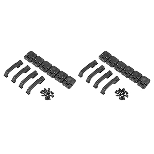 Feeuid 2Set Schwarz Plastic Climbing Autotürscharniere und Türgriffe für 1:10 RC Crawler für TRX4 von Feeuid