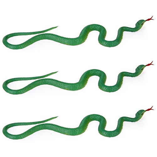 Feeuid 3X Simulation Plüschtier Schlange Simulation Snake Rubber Tip Toy -GrüN von Feeuid