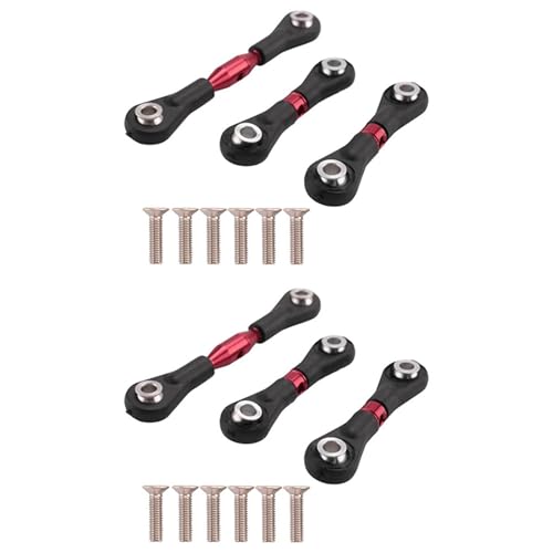 Feeuid 6PCS Lenkung im Metall Verbindungsstange für TT-01 TT01 1/10 RC Car Upgrade Teile Zubehör, Rot von Feeuid