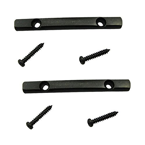 Feeuid Guitar String Tree Guide Retainer Bar für Ersatzteile für Strat Tele Gitarre, Schwarz (2er Pack) von Feeuid