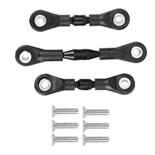 Fegtrty 3 StüCk Metall Lenkung Stange Verbindung Stange Spur Stange für TT-01 TT01 1/10 RC Auto Upgrade Teile ZubehöR,Schwarz von Fegtrty