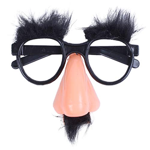 Fegtrty Runde Brille mit rosa Nase und schwarzem Schnurrbart zu Koralle Clown von Fegtrty