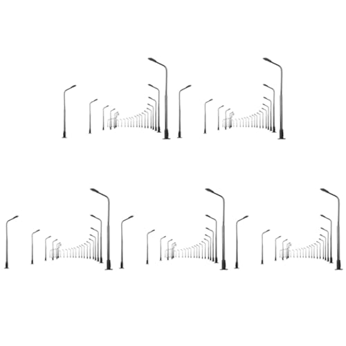 Fegtrtyoa 100 Stück Modell Bahn 10 cm Laternen Pfahl Straßen Laternen HO Maß Stab 1:87 LED 3V Widerstände LQS08 Single Kopf von Fegtrtyoa