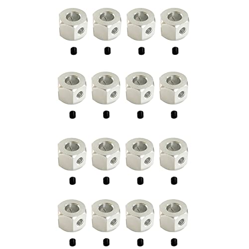 Fegtrtyoa 16 STÜCKE 5 mm Bis 12 mm Metall Kombinierer Rad Naben Sechskant Adapter für D12 C14 C24 B14 B16 MN D90 D91 Silber von Fegtrtyoa