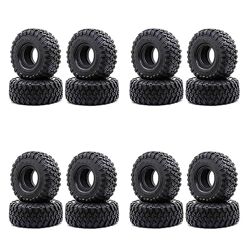 Fegtrtyoa 16 Stück 118MM 1.9 Gummi Reifen Reifen Rad für 1/10 RC Crawler Auto Axial SCX10 90046 AXI03007 TRX4 D90 CC01 von Fegtrtyoa