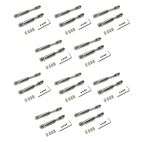 Fegtrtyoa 20X MN78 CVD-Antriebswelle Aus Metall mit 3 mm Bis 4 mm WellenhüLse für MN78 MN-78 MN 78 1/12 RC Car Upgrade Parts von Fegtrtyoa