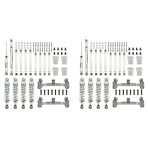 Fegtrtyoa 2Satz Metall Lenkung Stange Zugstangen Ziehen Halterung Stoß Dämpfer Set für MN D90 MN-90 MN99S 1/12 RC Auto Upgrade Teile,3 von Fegtrtyoa