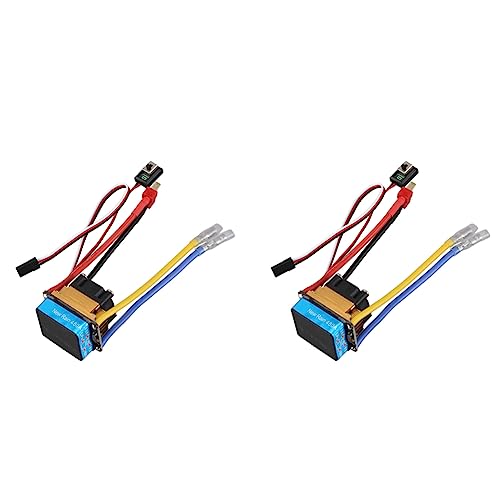 Fegtrtyoa 2X 480A Gebürsteter ESC-Einzelmotor mit Lüfter Wasserdicht 2-4S 3 5V / 3A BEC für RC-Cars von Fegtrtyoa