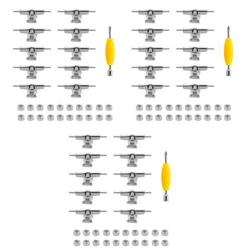 Fegtrtyoa 30 Stücke 29 mm Fingerboard Trucks Finger Skateboard Deck mit Muttern mit Schraubenschlüssel Schraubendreher für Finger Skateboards von Fegtrtyoa