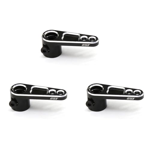 Fegtrtyoa 3X CNC Aluminium 25T Servo Horn Lenkarme für TRX4 RC Crawler Truck,Schwarz von Fegtrtyoa